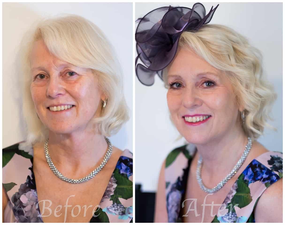 Before and after makeup lesson